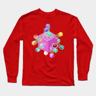 Magic colour cubes floating Long Sleeve T-Shirt